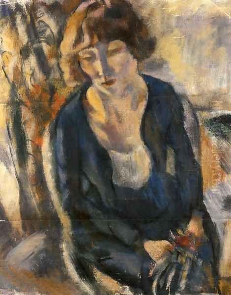 Portrait of Hermine David II Oil Painting by Jules Pascin