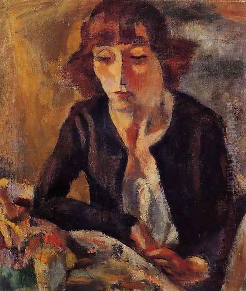 Portrait of Hermine David I Oil Painting by Jules Pascin