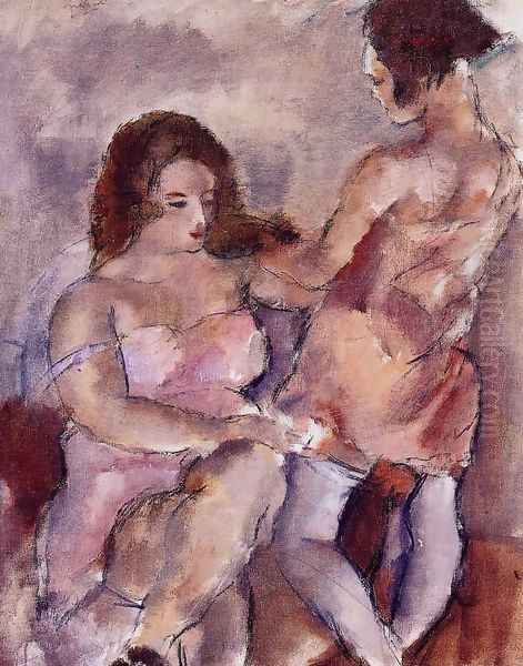 Two Young Women Oil Painting by Jules Pascin