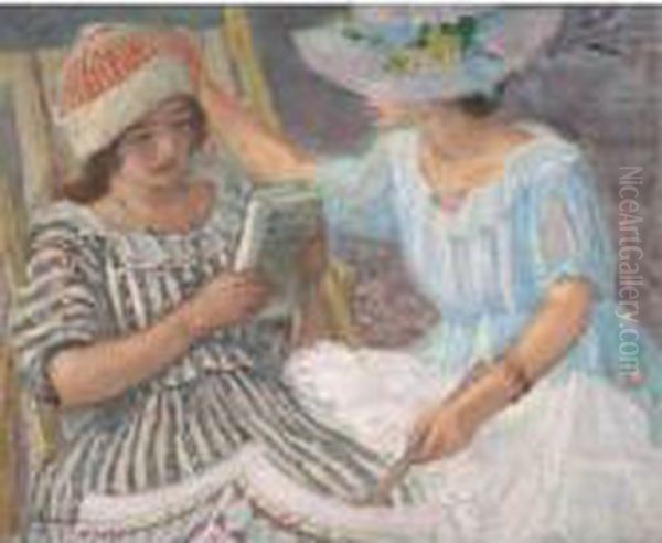 Marthe Et Nono Oil Painting by Henri Lebasque