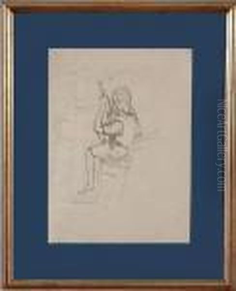 Enfant Assis Accordant Un Violon Oil Painting by Henri Lebasque