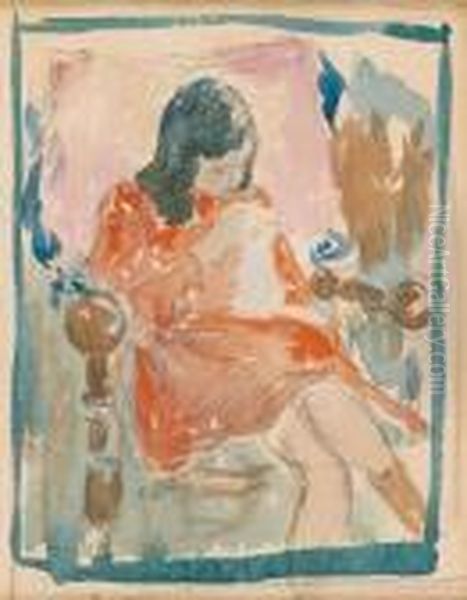 Aquarelle Sur Traits De Crayon. Oil Painting by Henri Lebasque