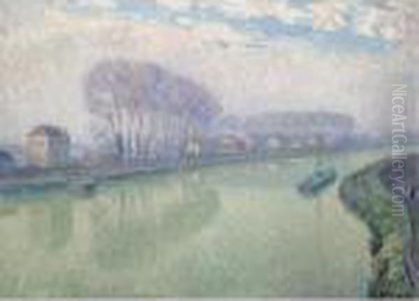 La Marne A Pomponne Oil Painting by Henri Lebasque