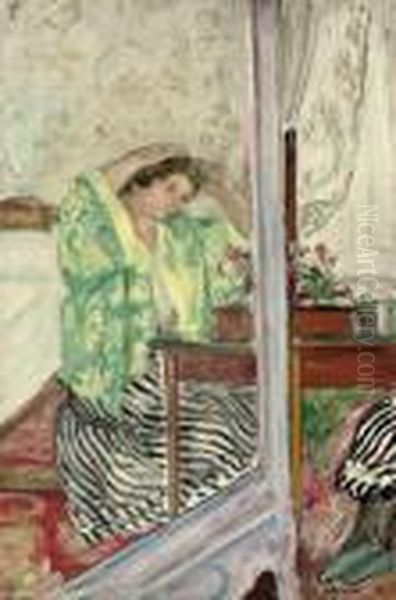 Femme A Sa Toilette Devant L'armoire A Glace Oil Painting by Henri Lebasque