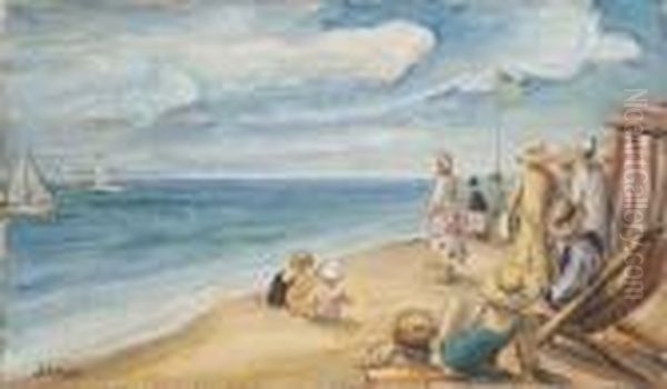 Sur La Plage Oil Painting by Henri Lebasque