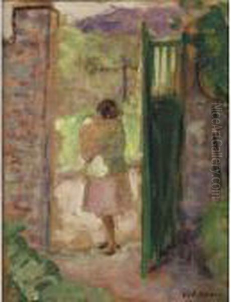 Mere Et Enfant Devant Le Portail Oil Painting by Henri Lebasque