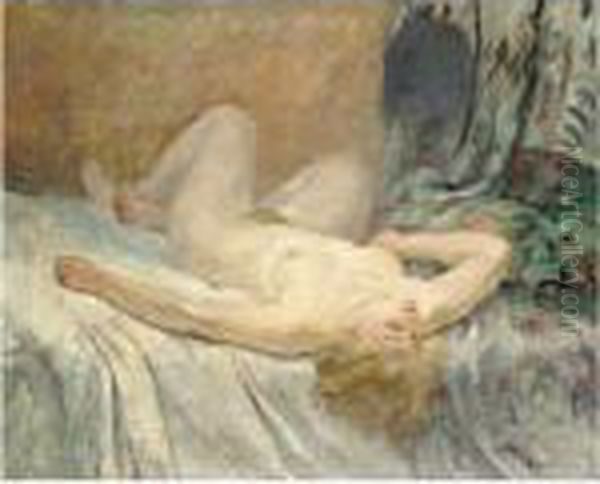 Femme Nue Endormie Oil Painting by Henri Lebasque