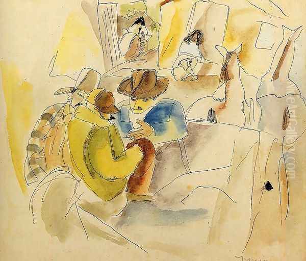 Scene from the Southern States Oil Painting by Jules Pascin