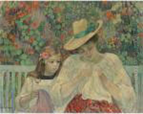 La Lecon De Couture Oil Painting by Henri Lebasque