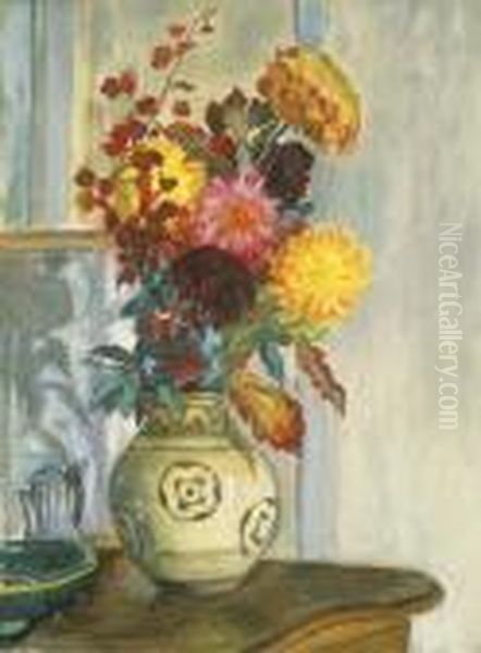 Bouquet De Fleurs Dans Un Vase Oil Painting by Henri Lebasque