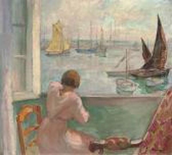 Jeune Femme Devant La Fenetre Oil Painting by Henri Lebasque