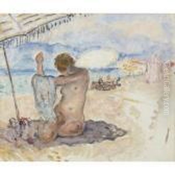 Nu Sur La Plage Oil Painting by Henri Lebasque