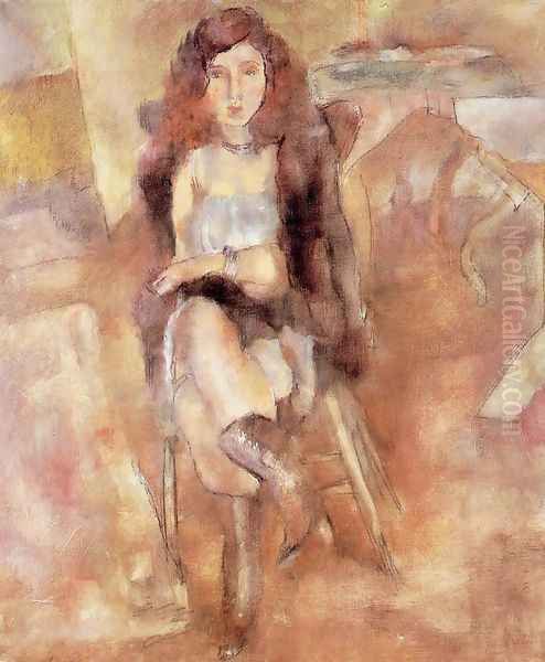 Seated Woman III Oil Painting by Jules Pascin