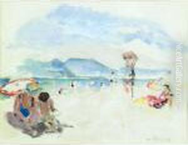 Scene De Plage Oil Painting by Henri Lebasque