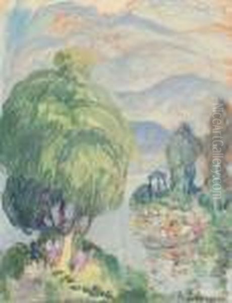 Bord De La Riviere Oil Painting by Henri Lebasque