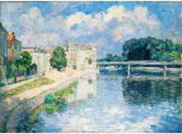 La Marne A Lagny Oil Painting by Henri Lebasque