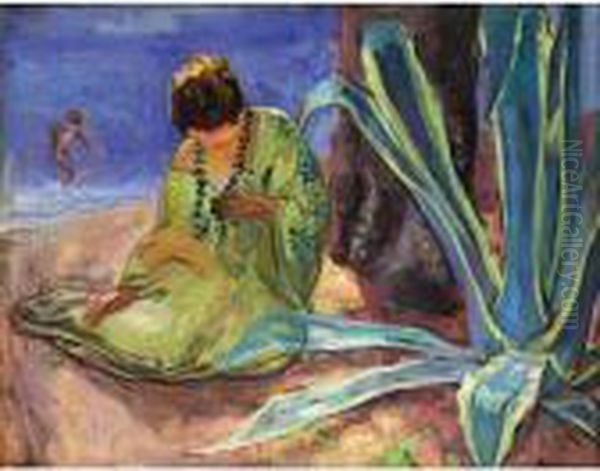 Femme Au Collier De Perles, Sainte Maxime Oil Painting by Henri Lebasque