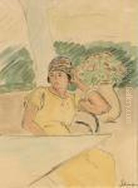 Femme A La Terrace Oil Painting by Henri Lebasque