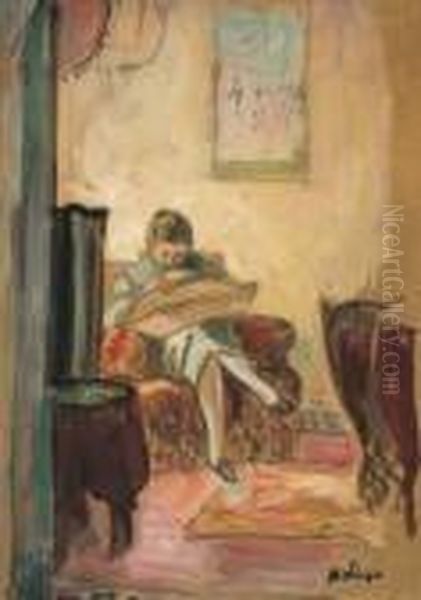 Femme Cousant Oil Painting by Henri Lebasque