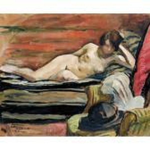 Nu Au Divan Oil Painting by Henri Lebasque