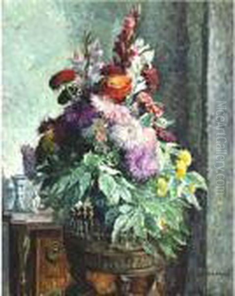 Interieur Au Bouquet De Fleur Oil Painting by Henri Lebasque