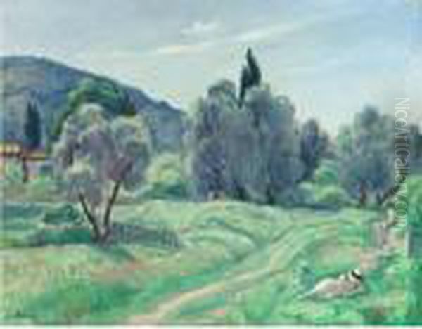 Les Oliviers, Le Matin; Environs De Cannes Oil Painting by Henri Lebasque