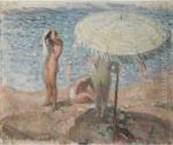 Baigneuses Sur La Plage Oil Painting by Henri Lebasque