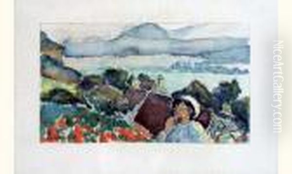 Jeune Fille Dans Un Paysage Oil Painting by Henri Lebasque