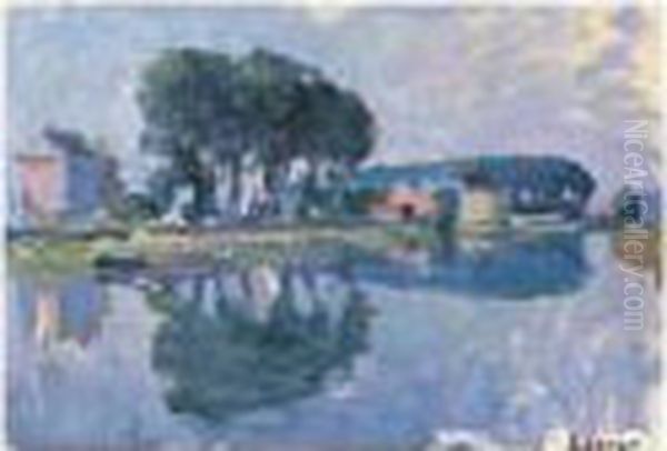 Les Bords De La Marne A Pomponne, Circa 1906-1907 Oil Painting by Henri Lebasque