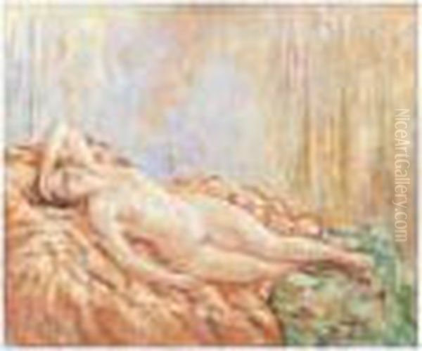 Femme Allongee Sur Un Canape Oil Painting by Henri Lebasque