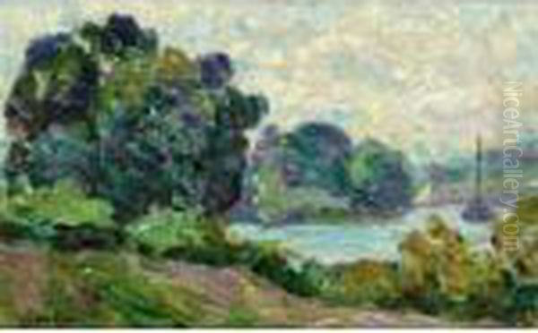 Village Au Bord De La Riviere Oil Painting by Henri Lebasque