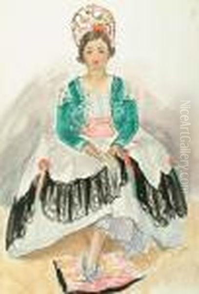 Rosena In Traditional Dress Oil Painting by Henri Lebasque