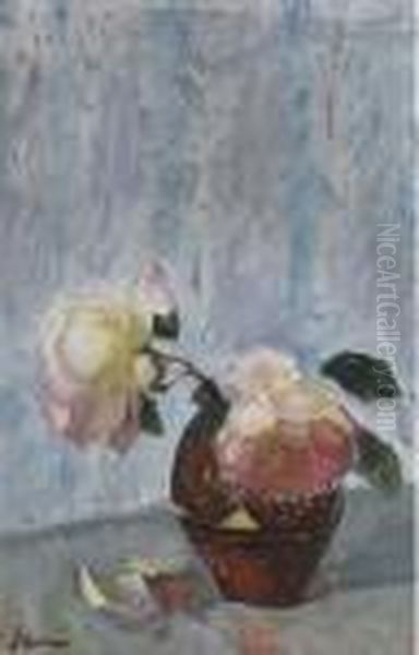 Vase De Fleurs Oil Painting by Henri Lebasque