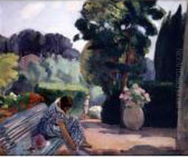 La Terrasse Au Pradet Oil Painting by Henri Lebasque