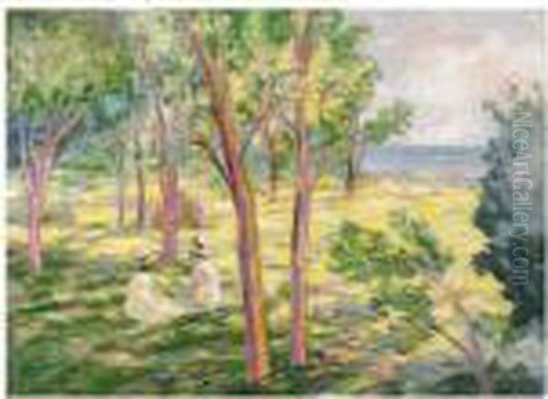 Deux Fillettes Dans Un Paysage Oil Painting by Henri Lebasque