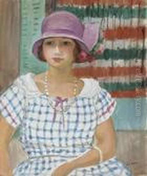 Nono Au Chapeau Rose Oil Painting by Henri Lebasque