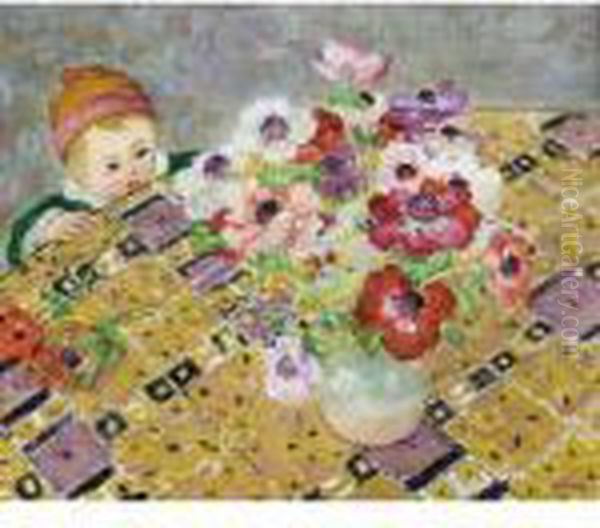 L'enfant Au Bonnet Ou La Curiosite Oil Painting by Henri Lebasque