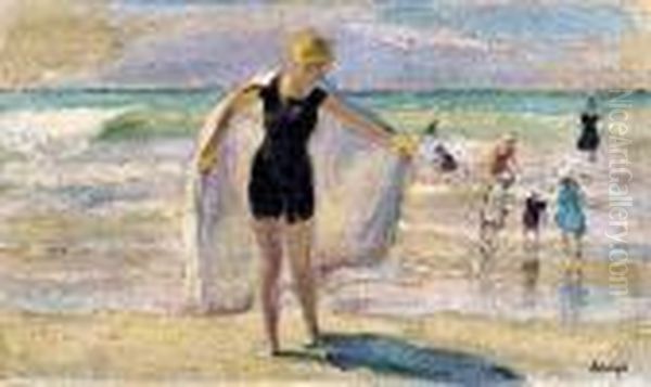 Baignade A Saint-jean-de-mont Oil Painting by Henri Lebasque