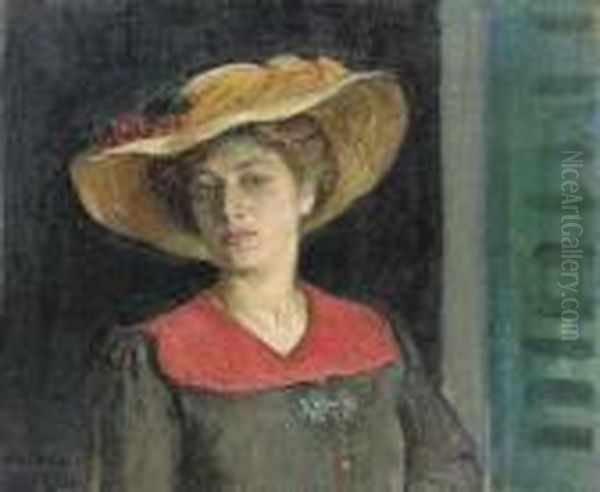 Femme Au Chapeau Jaune Oil Painting by Henri Lebasque