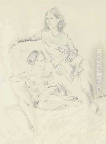 Les soeurs Oil Painting by Jules Pascin