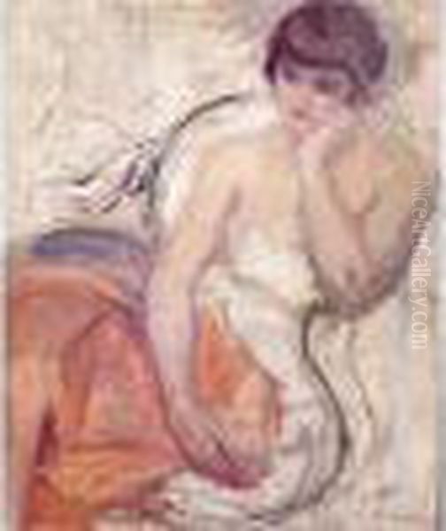 Jeune Femme Assise (portrait De Kiki) Oil Painting by Henri Lebasque