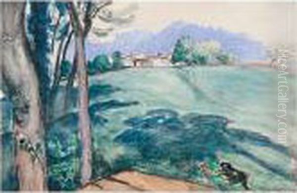 Paysage Aux Chiens Oil Painting by Henri Lebasque