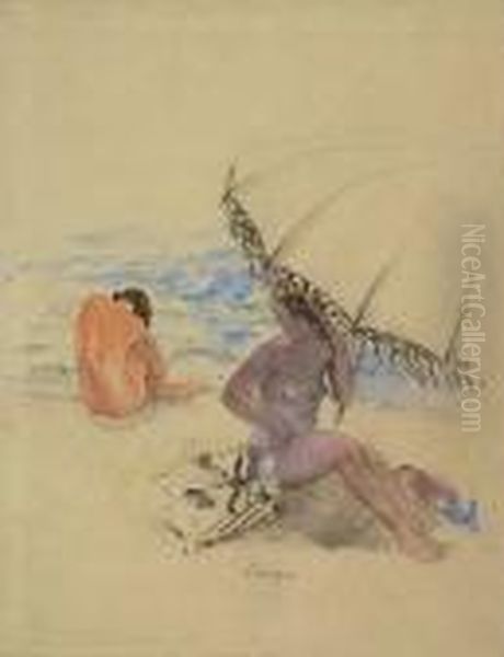 Nudes By The Sea Oil Painting by Henri Lebasque