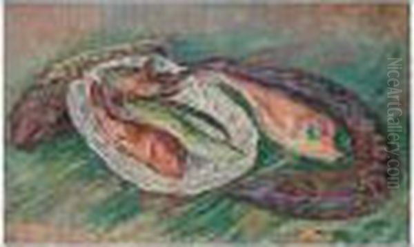 Nature Morte Aux Poissons Oil Painting by Henri Lebasque