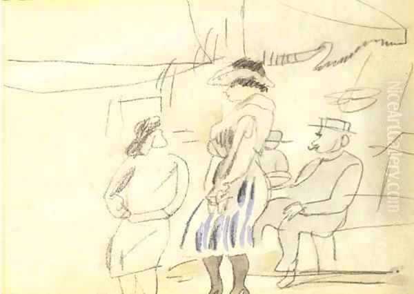 Personnages dans la rue Oil Painting by Jules Pascin