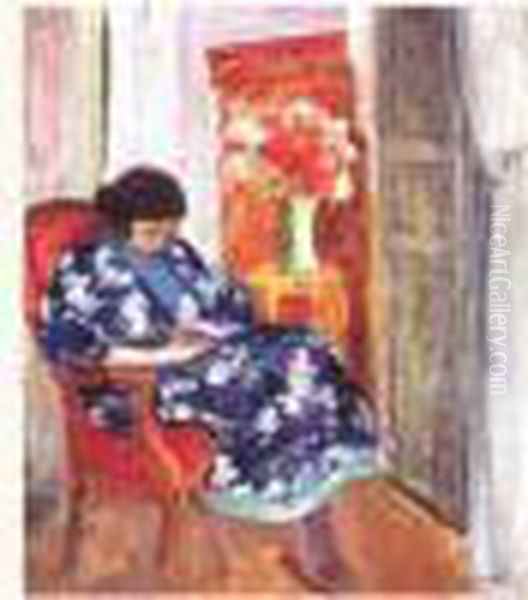 Femme A Sa Lecture Oil Painting by Henri Lebasque