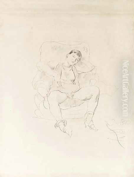 Femme assise Oil Painting by Jules Pascin