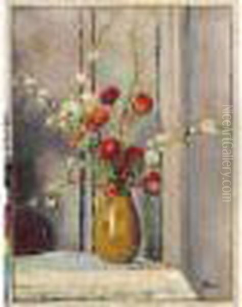 Vase De Fleurs, Coquelicots Et Pommiers Oil Painting by Henri Lebasque