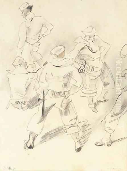 Les matelots Oil Painting by Jules Pascin