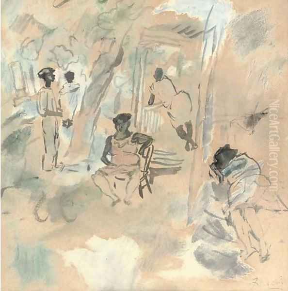 South Carolina Oil Painting by Jules Pascin